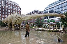 Dinosaurs Roam Around Oxford Street Looking for Meat.