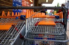 iPads Fitted to Shopping Trolleys at Sainsbury's.