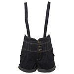 Indigo High Waist Braces Short. Miss Selfridge.