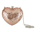 Ladies Sequin Heart Bag. Peacocks