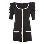 Black Contrast Trim Cardi. Dorothy Perkins.