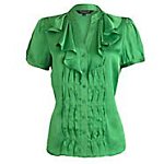 Collection Green Satin Ruffle Blouse. Debenhams.