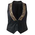 Stud Trim Waistcoat And Jesrey Camisole 