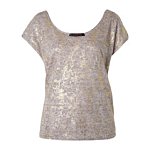 Gold Knitted Foil Tee. Miss Selfridge