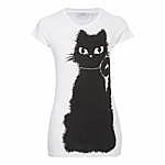 Black Cat Printed T-Shirt. New Look.