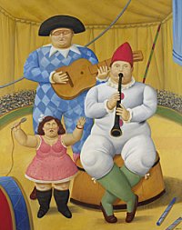 Fernando Botero. Circus Musicians. 2008. 195 x 151cm. Oil on canvas.