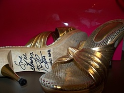 Jodie Harsh Opens Bids For Stonewall Silent Auction. Picture: Sex and the City shoes.