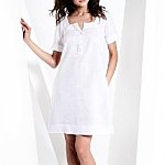 Pure Linen Short Sleeve Scallop Dress. Marks and Spencers