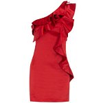 Red Shoulder Ruffle Dress. Dorothy Perkins