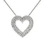 9ct White Gold Half Carat Diamond Heart Pendant. Ernest Jones.