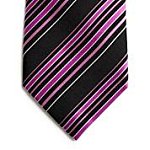 Black Multi Pink Stripe Silk Tie. Debenhams.