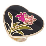 Enamel Flower Heart Ring. Miss Selfridge