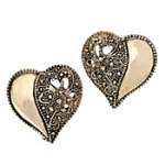 Filigree Heart Studs. Miss Selfridge