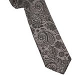 Grey Paisley Skinny Tie. Burton