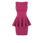 Pink Zip Back Peplum Dress. Peacocks.