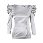 Rise Silver Pleat Shoulder Top. Dorothy Perkins.