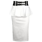 White Peplum Pencil Skirt. Dorothy Perkins.