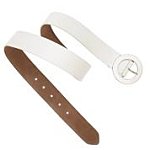 White Round Enamel Buckle Belt, Collection, Debenhams