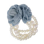 Denim Rose Pearl Bracelet. Miss Selfridge. 