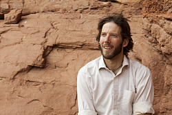 Aron Ralston on set of 127 Hours. Pathe Production UK & Ireland