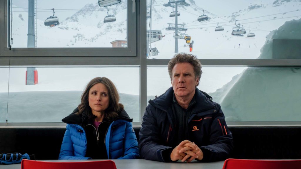 Julia Louis-Dreyfus as Billie Stanton and Will Ferrell as Pete Stanton in Downhill, directed by Nat Faxon and Jim Rash. Photo: Jaap Buitendijk. Copyright: 2019 Twentieth Century Fox Film Corporation. All Rights Reserved.