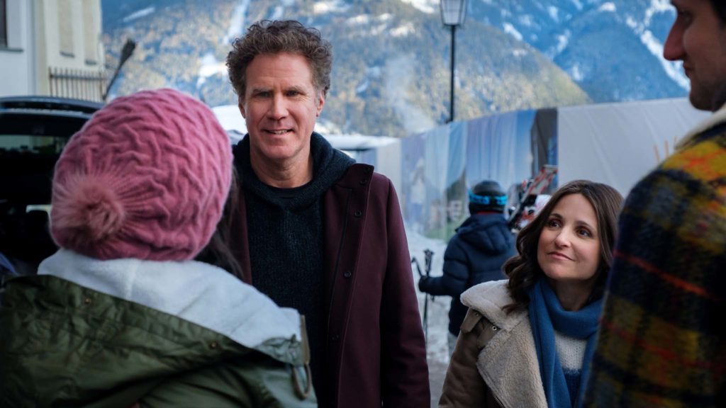 Will Ferrell as Pete Stanton and Julia Louis-Dreyfus as Billie Stanton in Downhill, directed by Nat Faxon and Jim Rash. Photo: Jaap Buitendijk. Copyright: 2019 Twentieth Century Fox Film Corporation. All Rights Reserved.