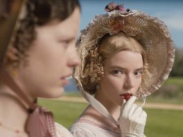 Mia Goth as Harriet Smith and Anya Taylor-Joy as Emma Woodhouse in Emma, directed by Autumn de Wilde. Copyright: Universal Pictures/Focus Features. All Rights Reserved.