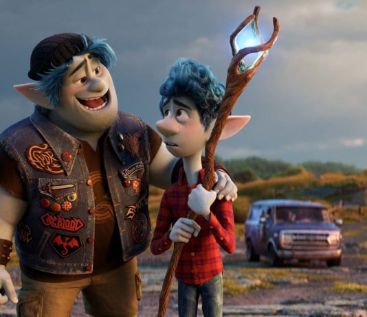 Barley Lightfoot (voiced by Chris Pratt) and Ian Lightfoot (Tom Holland) in Onward, directed by Dan Scanlon. Photo: courtesy Disney Pixar. Copyright: 2020 Disney Pixar. All Rights Reserved.