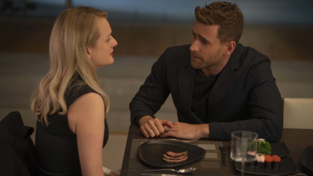 Elisabeth Moss as Cecilia Kass and Oliver Jackson-Cohen as Adrian Griffin in The Invisible Man, directed by Leigh Whannell. Photo: Mark Rogers. Copyright: 2020 Universal Pictures. All Rights Reserved.