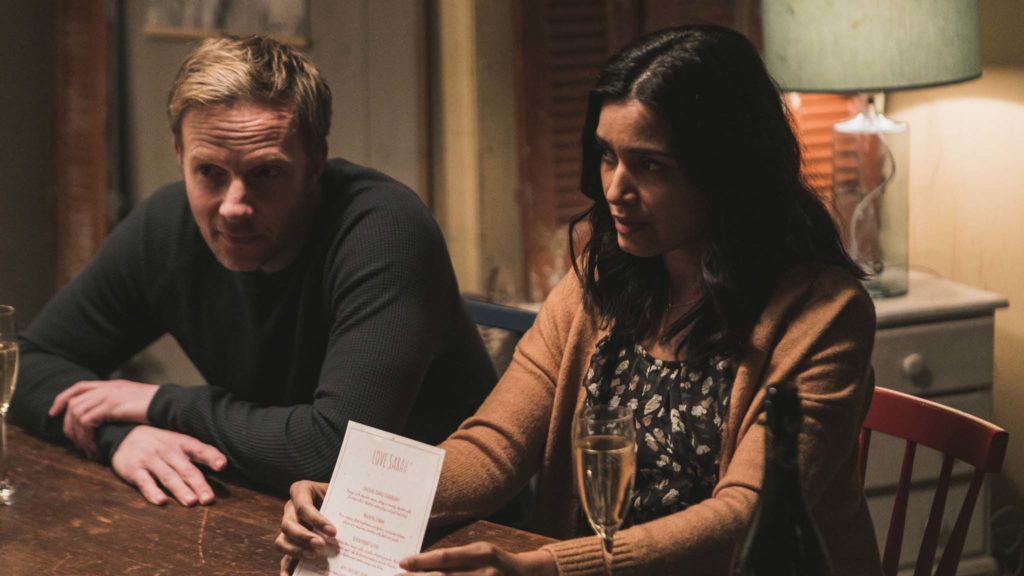 Rupert Penry-Jones as Mathew and Shelley Conn as Isabella in Love Sarah, directed by Eliza Schroeder. Photo: Ali Tollervey. Copyright: Parkland Entertainment. All Rights Reserved.