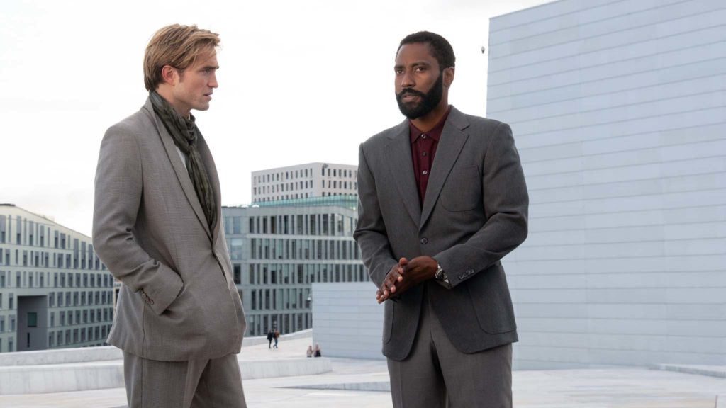 Robert Pattinson and John David Washington in Tenet, directed by Christopher Nolan. Photo: Melinda Sue Gordon. Copyright: 2020 Warner Bros. Entertainment Inc. All Rights Reserved.