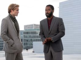 Robert Pattinson and John David Washington in Tenet, directed by Christopher Nolan. Photo: Melinda Sue Gordon. Copyright: 2020 Warner Bros. Entertainment Inc. All Rights Reserved.