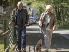 Dave Johns as Dave and Alison Steadman as Fern in 23 Walks, directed by Paul Morrison. Photo: Nick Wall. Copyright: Parkland Entertainment. All Rights Reserved.