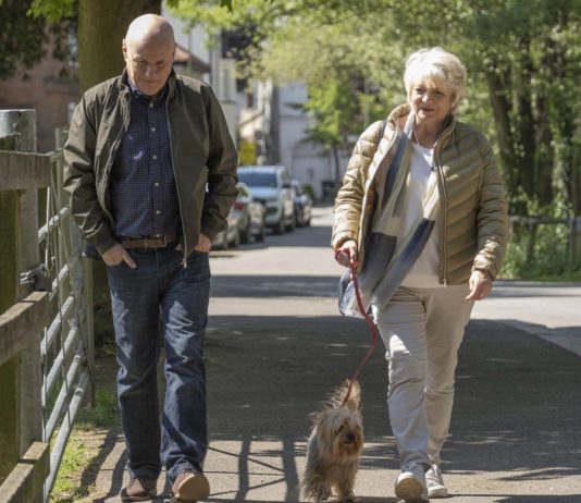 Dave Johns as Dave and Alison Steadman as Fern in 23 Walks, directed by Paul Morrison. Photo: Nick Wall. Copyright: Parkland Entertainment. All Rights Reserved.