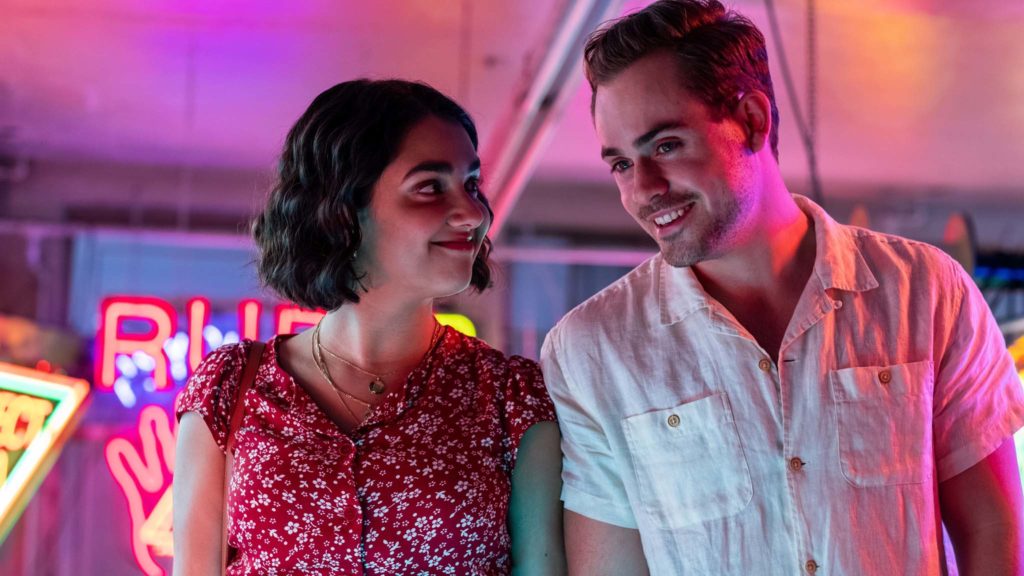 Geraldine Viswanathan as Lucy and Dacre Montgomery as Nick in The Broken Hearts Gallery, directed by Natalie Krinsky. Photo: George Kraychyk. Copyright: 2020 Columbia TriStar Marketing Group, Inc. All Rights Reserved.