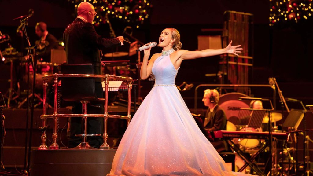 Katherine Jenkins in Katherine Jenkins Christmas Spectacular From The Royal Albert Hall, directed by Marcus Viner and Lynne Page. Copyright: Altitude Film Distribution. All Rights Reserved.