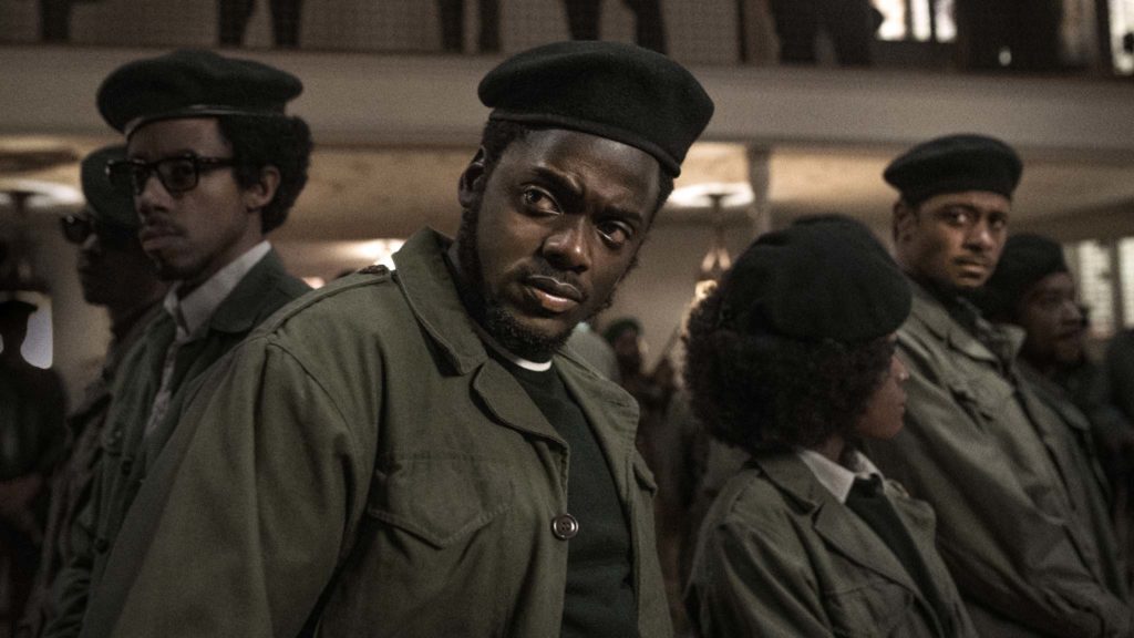 Darrell Britt-Gibson as Bobby Rush, Daniel Kaluuya as chairman Fred Hampton, Dominique Thorne as Judy Harmon and LaKeith Stanfield as Bill O’Neal in Judas And The Black Messiah, directed by Shaka King. Photo: Glen Wilson. Copyright: 2019 Warner Bros. Entertainment Inc. All Rights Reserved.