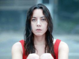 Aubrey Plaza as Allison in Black Bear, directed by Lawrence Michael Levine. Copyright: Vertigo Releasing. All Rights Reserved.