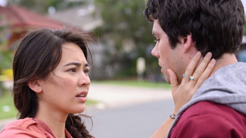 Jessica Henwick as Aimee and Dylan O'Brien as Joel Dawson in Love And Monsters, directed by Michael Matthews. Photo: Jasin Boland. Copyright: 2019 Paramount Players, a division of Paramount Pictures. All Rights Reserved.