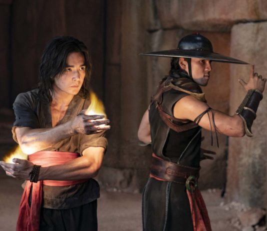 Ludi Lin as Liu Kang and Max Huang as Kung Lao in Mortal Kombat, directed by Simon McQuoid. Photo: Mark Rogers. Copyright: 2019 Warner Bros. Entertainment Inc. All Rights Reserved.