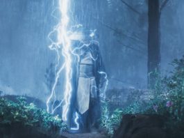 Tadanobu Asano as Lord Raiden in Mortal Kombat, directed by Simon McQuoid. Copyright: 2021Warner Bros. Entertainment Inc. All Rights Reserved.