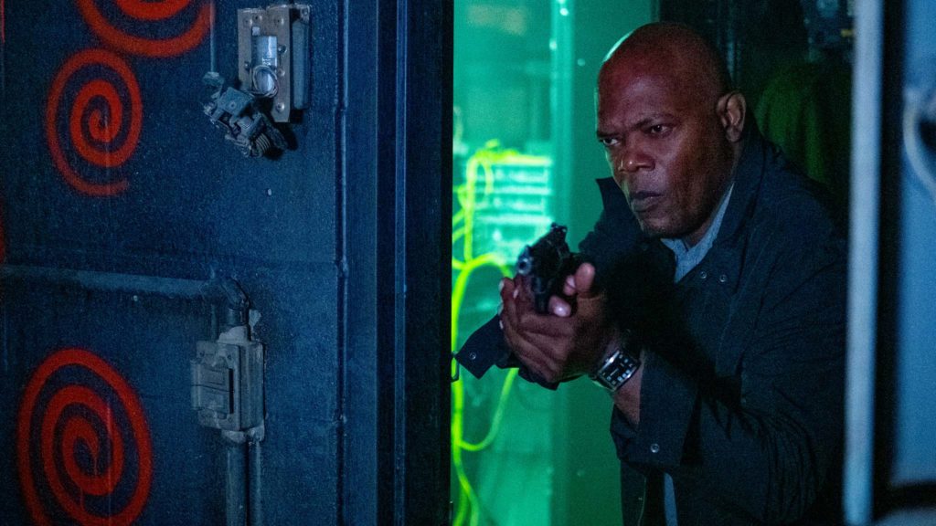 Samuel L Jackson as Marcus in Spiral: From The Book Of Saw, directed by Darren Lynn Bousman. Photo: Brooke Palmer. Copyright: Lionsgate Films. All Rights Reserved.