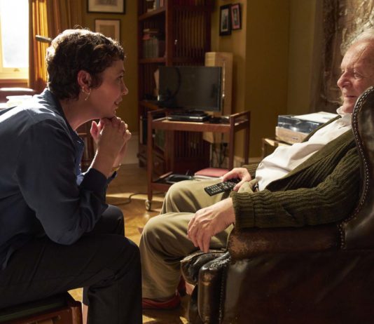 Olivia Colman as Anne and Sir Anthony Hopkins as Anthony in The Father, directed by Florian Zeller. Photo: Sean Gleason. Copyright: Lionsgate Films. All Rights Reserved.