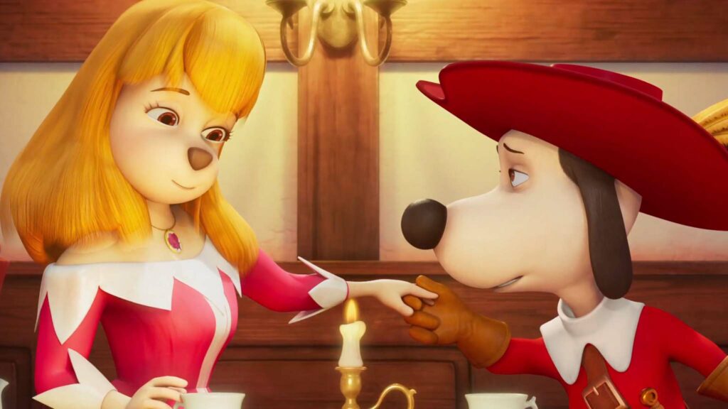 Juliette and Dogtanian in Dogtanian And The Three Muskehounds, directed by Toni Garcia. Copyright: 2021 Apolo Films/Altitude Film Distribution. All Rights Reserved.