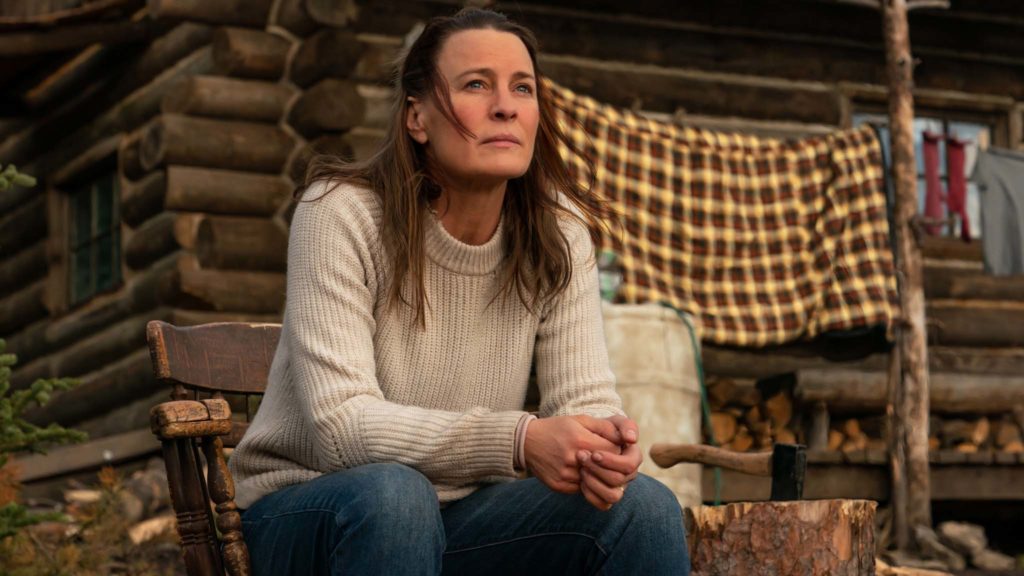 Demian Bichir as Miguel and Robin Wright as Edee in Land, directed by Wright. Photo: Daniel Power. Copyright: 2021 Focus Features, LLC . All Rights Reserved.