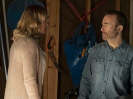 Connie Nielsen as Becca Mansell and Bob Odenkirk as Hutch Mansell in Nobody, directed by Ilya Naishuller. Photo: Allen Fraser. Copyright: 2021 Universal Studios. All Rights Reserved.