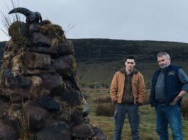 Jack Rowan as Eugene Moffat and Nigel O'Neill as Francie Moffat in Boys From County Hell, directed by Chris Baugh. Photo: Aidan Monaghan. Copyright: Vertigo Releasing/BFCH. All Rights Reserved.