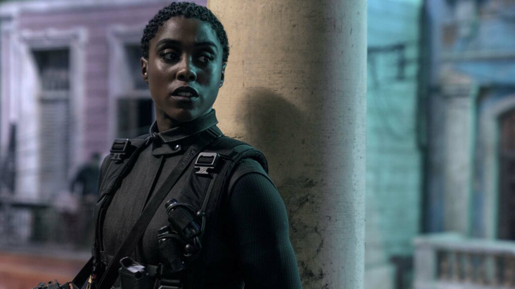 Lashana Lynch as Nomi in No Time To Die, directed by Cary Joji Fukunaga. Photo: Nicole Dove. Copyright: 2019 Danjaq, LLC/MGM. All Rights Reserved.