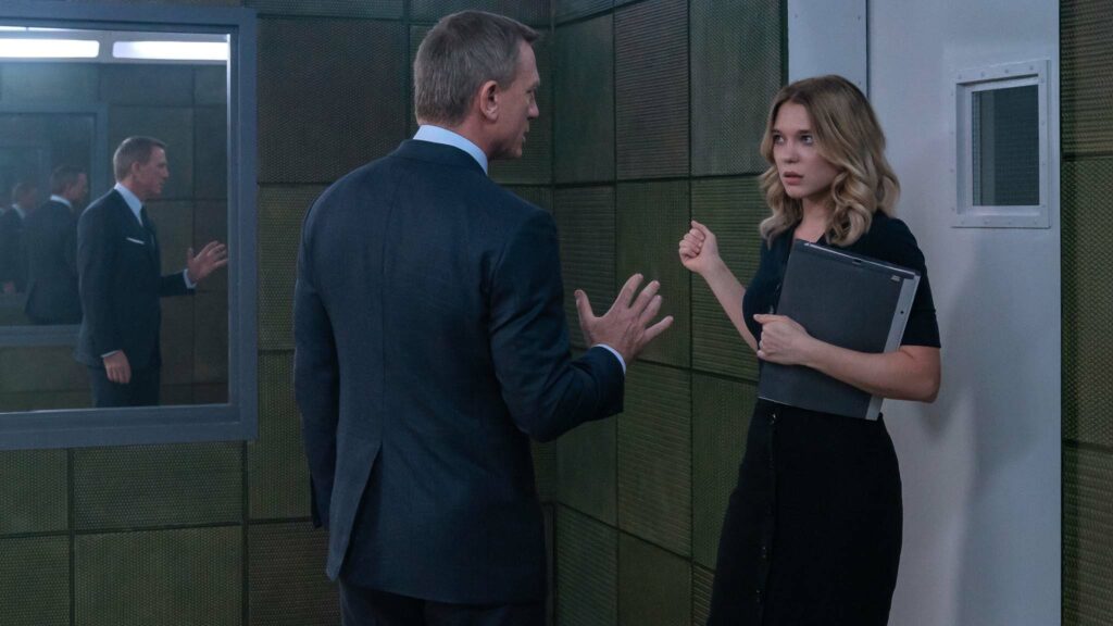 Daniel Craig as James Bond and Lea Seydoux as Dr Madeleine Swann in No Time To Die, directed by Cary Joji Fukunaga. Photo: Nicole Dove. Copyright: 2019 Danjaq, LLC/MGM. All Rights Reserved.