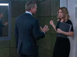 Daniel Craig as James Bond and Lea Seydoux as Dr Madeleine Swann in No Time To Die, directed by Cary Joji Fukunaga. Photo: Nicole Dove. Copyright: 2019 Danjaq, LLC/MGM. All Rights Reserved.